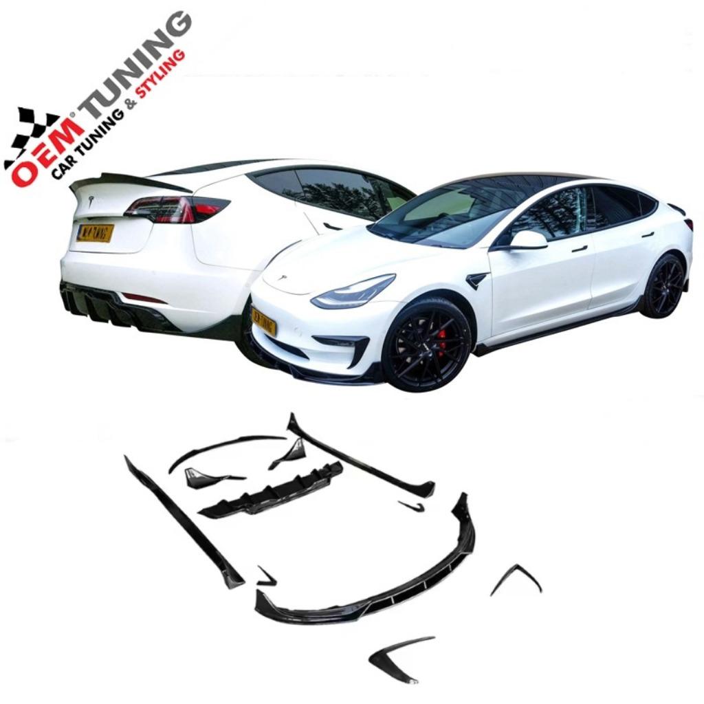 Tesla Model 3 | Bodykit | AERO | hoogglans zwart | 19-20 |, Enlèvement ou Envoi, Neuf, Avant, Pare-chocs
