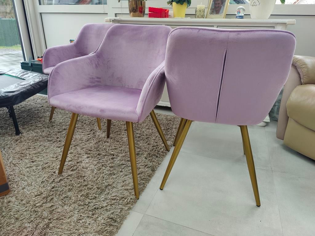 8x stoel Velvet roze nieuw., Ophalen, Nieuw, Overige kleuren, Vijf, Zes of meer stoelen