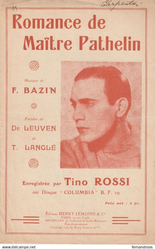 ROMANCE DE MAITRE PATHELIN TINO ROSSI OPERA COMIQUE PARTITIO, Ophalen of Verzenden, Gebruikt, Thema