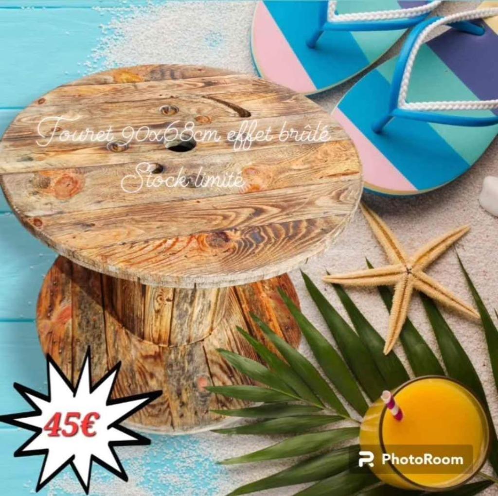 💥Touret 90cm effet brûlé💥, Neuf, Tay's Touret, Rond, 50 à 100 cm