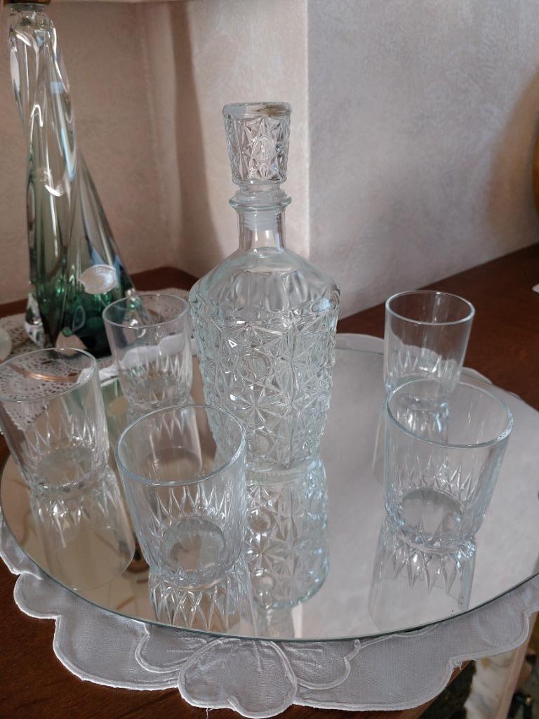 Glazen wiskyset karaf met 5 glaasjes, Enlèvement