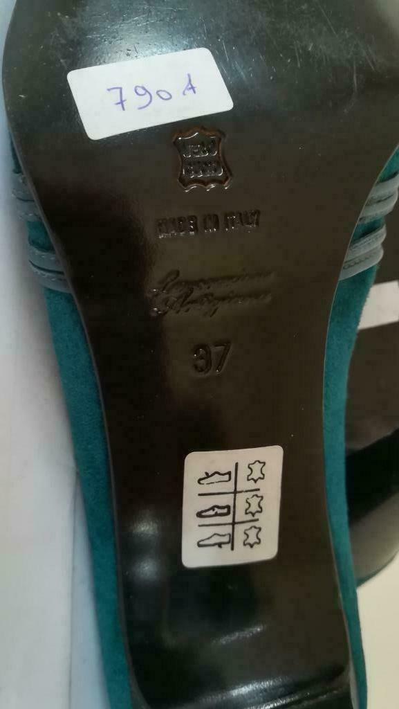 790A * Baldini - blauwgroene volleren bovenschoenen (37), Kleding | Dames, Pumps, Nieuw, Verzenden, Blauw