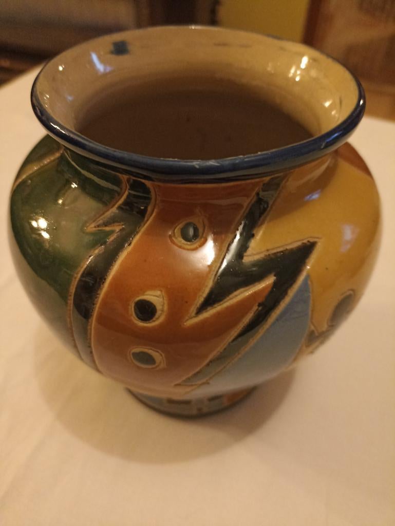 Steengoed pot (vaas) hoogte 16 cm opening diameter 10, Ophalen of Verzenden
