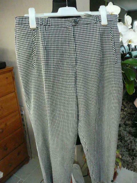 7/8 zomerbroek zwart/wit geruit maat 48, Kleding | Dames, Gedragen