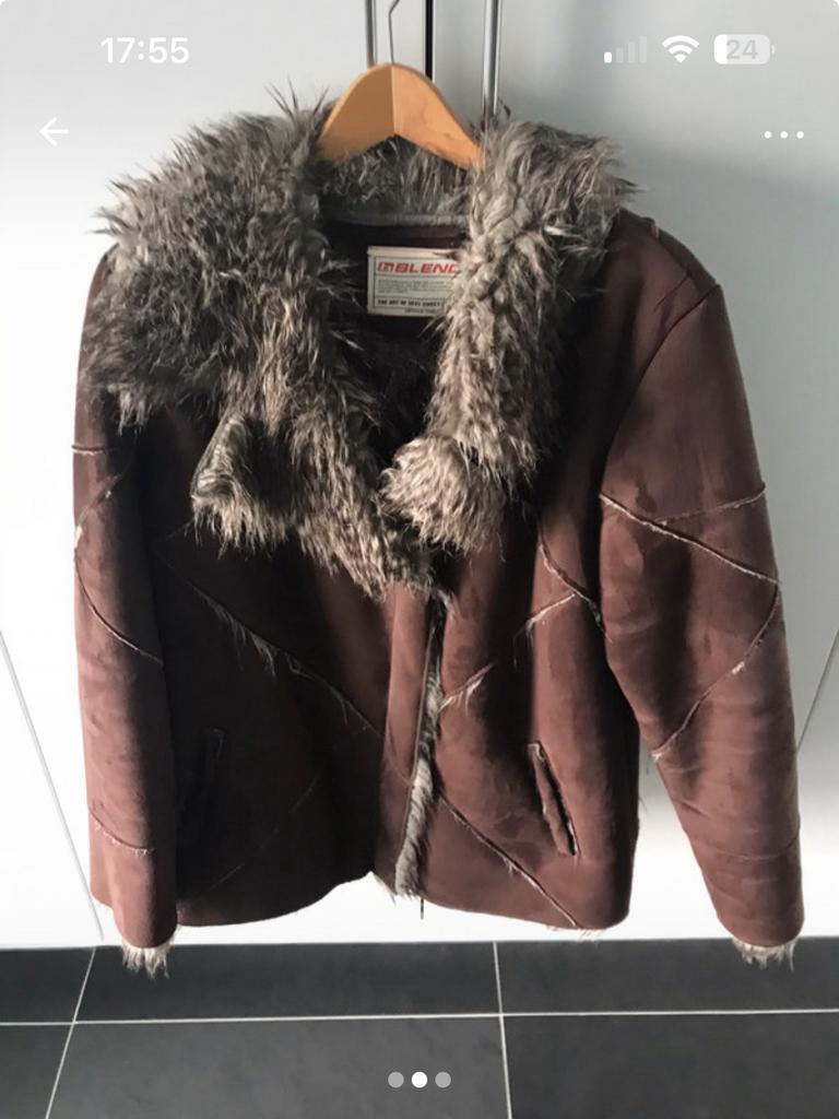 Gilet en simili daim, Enlèvement ou Envoi, Comme neuf, Brun, Taille 42/44 (L)