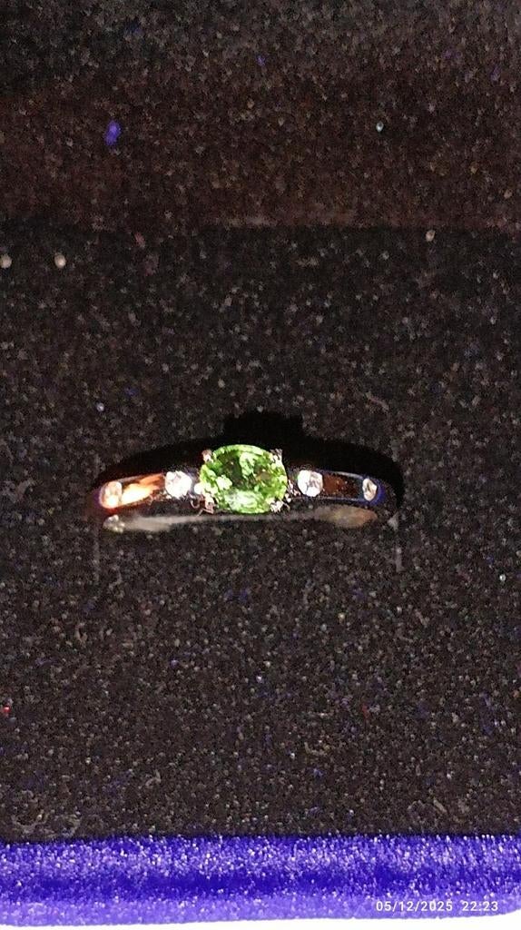 Bague en argent massif avec tourmaline chrome de Tanzanie, Bijoux, Sacs & Beauté, Bagues, Neuf, Enlèvement ou Envoi, Vert, Argent