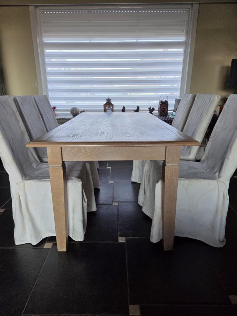 Eetkamer set te koop(kijk beschrijving voor alles + prijs), Ophalen, Gebruikt, Landelijke stijl, 4 tot 6 stoelen