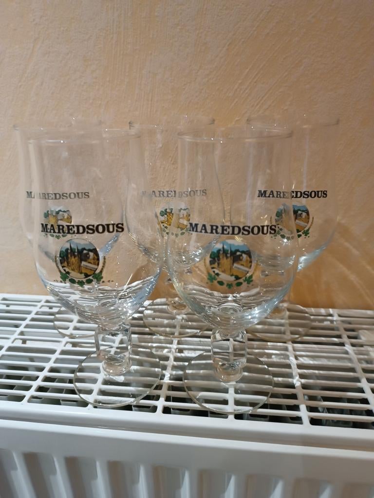 A vendre 5 verres à Maredsous, Gebruikt, Glas of Glazen, Overige merken