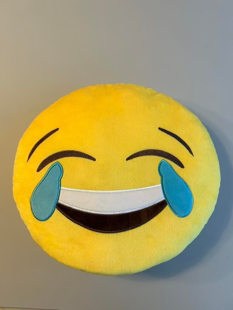 Kussen in de vorm van lachende emoji, Ophalen of Verzenden, Nieuw, Geel, Rond