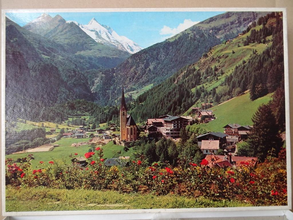 Puzzle vintage Cheval Blanc Heiligenblutt Autriche 1000 pcs, Enlèvement ou Envoi, 500 à 1500 pièces, Comme neuf, Puzzle