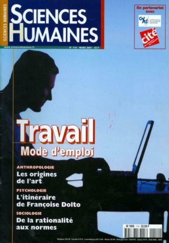 Sciences Humaines - Mars 2001 N 114 : Travail Mode D'emploi, Livres, Enlèvement ou Envoi, Comme neuf, Science et Nature