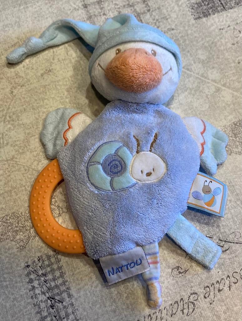 Nattou knuffel met bijtring+lus voor fopspeen., Ophalen, Zo goed als nieuw, Overige typen