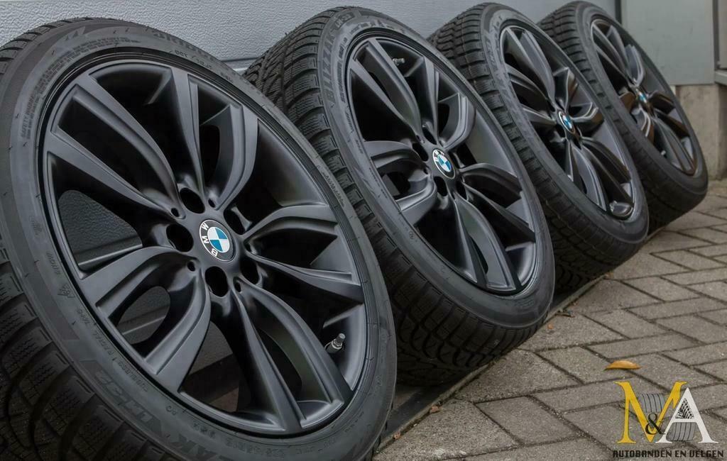 18 ORIGINELE BMW 2 SERIE F45 F46 WINTERSET ZWART WINTER, 18 inch, Banden en Velgen, Nieuw, Personenwagen