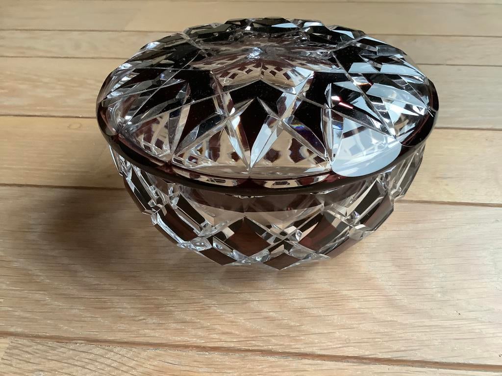 Kristallen pot met deksel., Antiek en Kunst, Ophalen of Verzenden