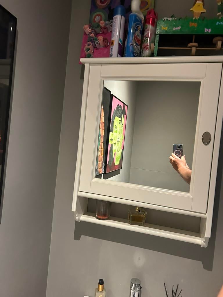 Armoire suspendue Ikea avec miroir, Maison & Meubles, Moins de 100 cm, Comme neuf, Enlèvement, 50 à 75 cm