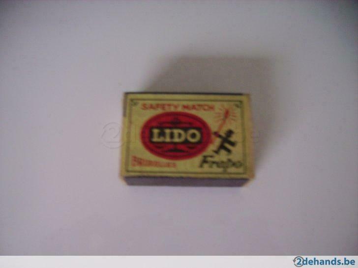 houten luciferdoosje lido frapo brussel, Utilisé, Boîtes ou marques d'allumettes