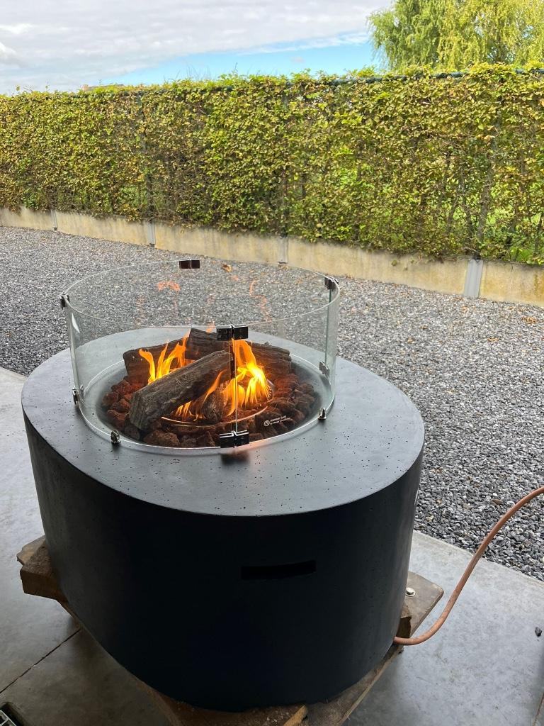 Vuurtafel Happy Cocooning met glas, Enlèvement, Comme neuf