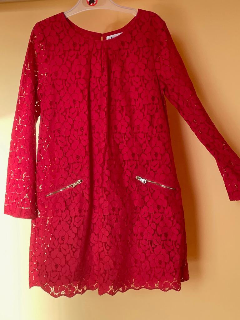 robe H&M en dentelle rouge 6-8 ans pour les fêtes, Kinderen en Baby's, Kinderkleding | Maat 110, Gebruikt, Meisje, H&M, Ophalen of Verzenden