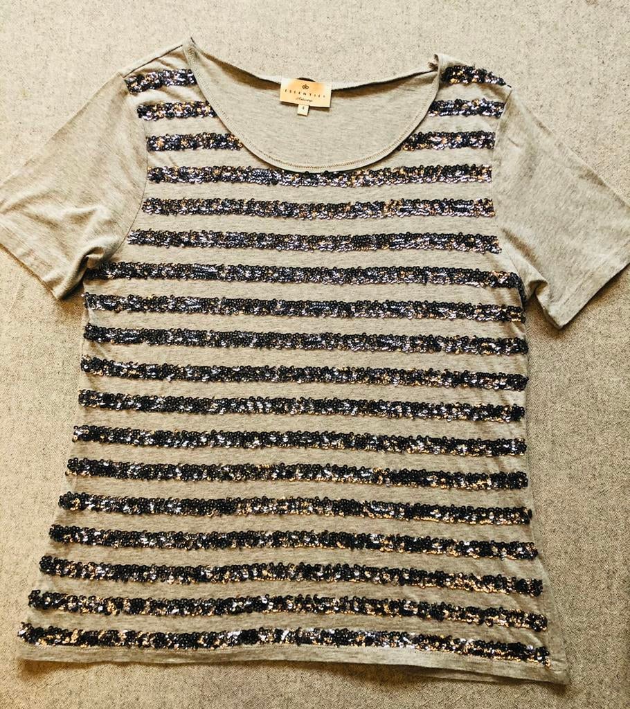 Lichtgrijze T-shirt korte mouw van Essentiel, Kleding | Dames, Maat 42/44 (L), Ophalen of Verzenden, Zo goed als nieuw, Grijs