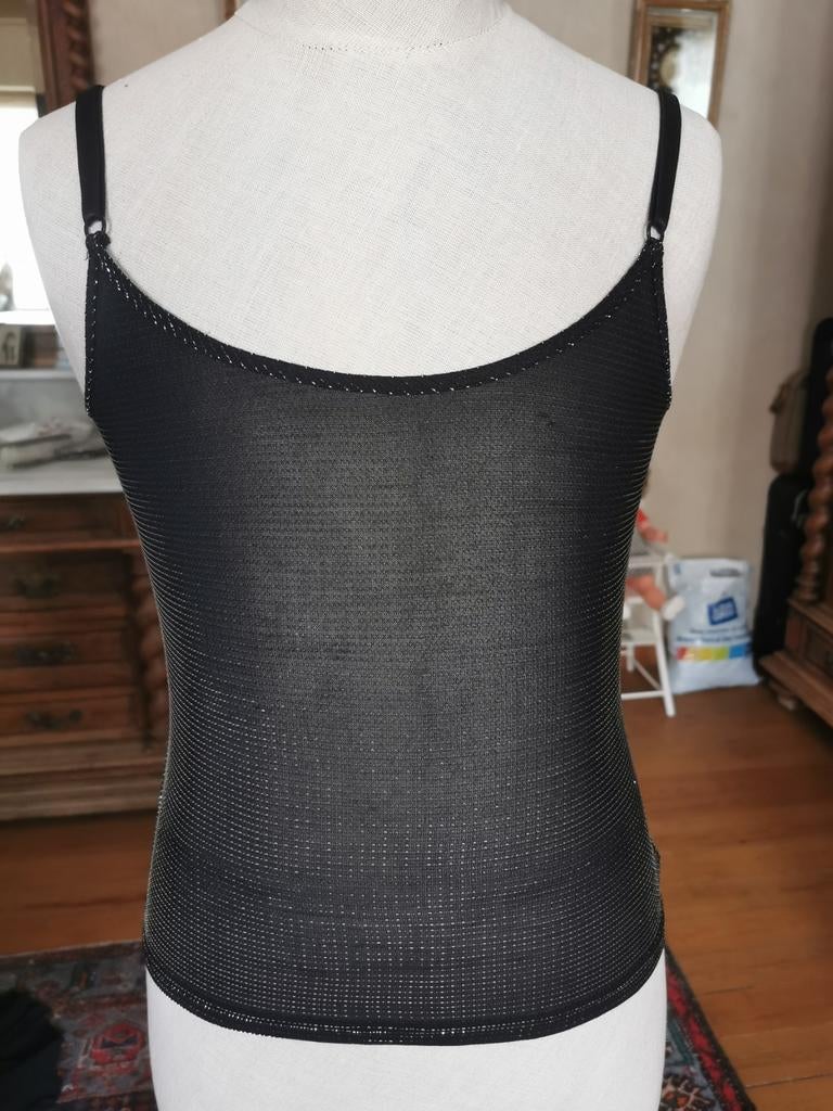 Mooi zwart topje in lurex, Kleding | Dames, Topjes, Ophalen of Verzenden, Zo goed als nieuw, Maat 38/40 (M), Zwart