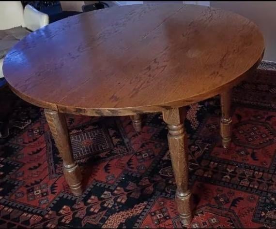 Table ronde de salle à manger avec rallonge, Maison & Meubles, Tables | Tables à manger, 100 à 150 cm, Chêne, Cinq personnes ou plus