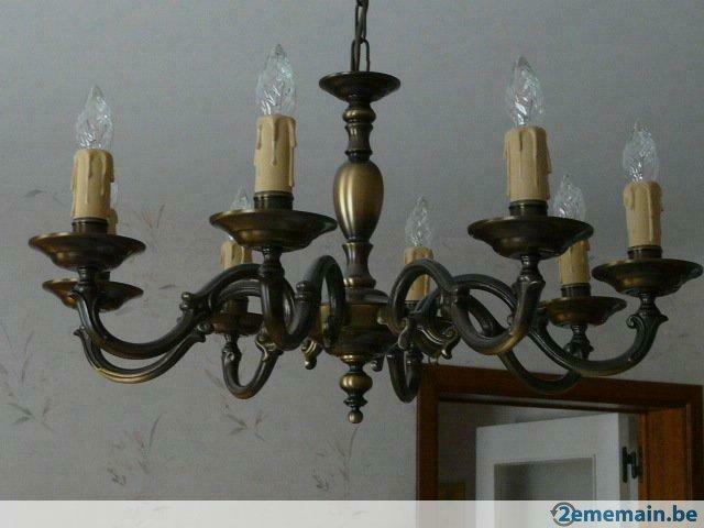 LUSTRE LIVING DE MARQUE " MASSIVE ", Maison & Meubles, Enlèvement, Utilisé, Métal