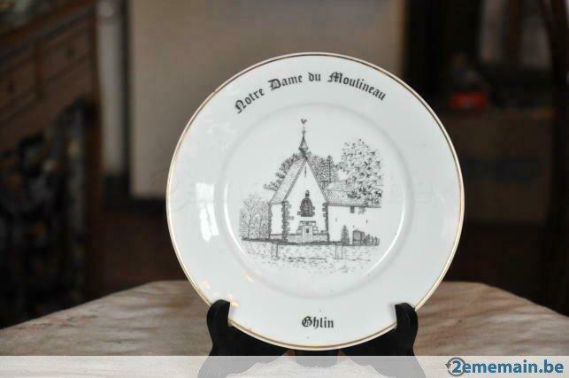 assiette ghlin porcelaine chapelle notre dame de moulineaux, Antiquités & Art