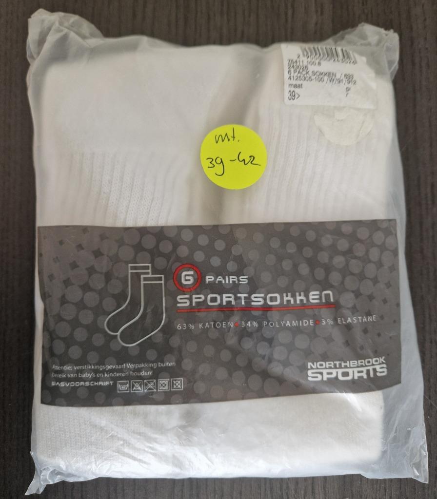 6 paar Northbrook Sports witte sportsokken 39-42 m/v nieuw, Vêtements | Hommes, Chaussettes & Bas, Neuf, Taille 39 à 42, Enlèvement ou Envoi