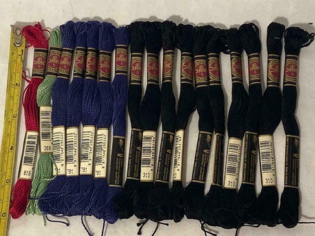 LOT borduurgaren 17 stuk DMC coton perle 5- 10 meter., Enlèvement ou Envoi, Neuf, Broderies à la main, Fil à broder ou Soie