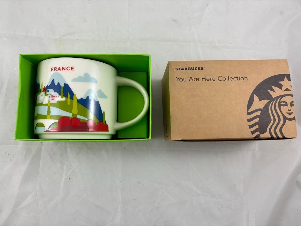 STARBUCKS Coffee Mug FRANCE YOU ARE HERE YAH New in box, Ophalen of Verzenden, Nieuw, Porselein, Kop en/of schotel
