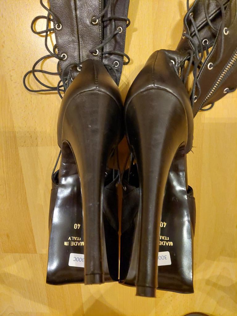 300C* Cottelli sexy shoes/bottes originales full cuir (40), Neuf, Cottelli, Bottes hautes, Noir