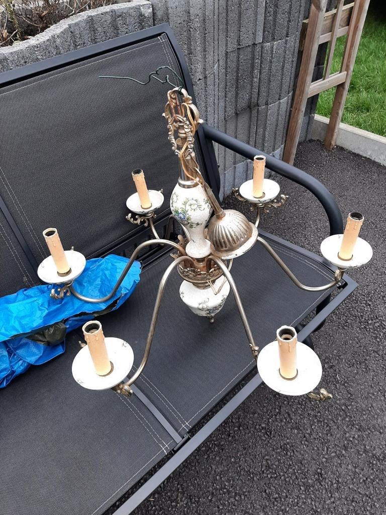 Lustres rustique 6 branches, Ophalen, Zo goed als nieuw