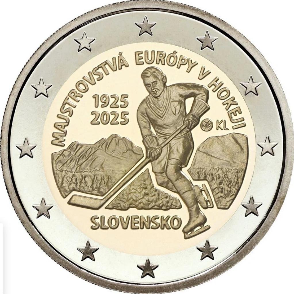 2 euro Slowakije 2025 EK IJSHOCKEY, Ophalen of Verzenden, Slowakije, 2 euro
