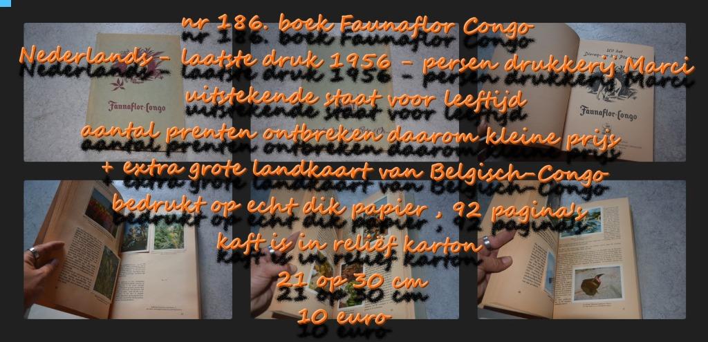 186. livre Faunaflor Congo, frais de port inclus, Envoi, Comme neuf, Diverse auteurs, Album d'images