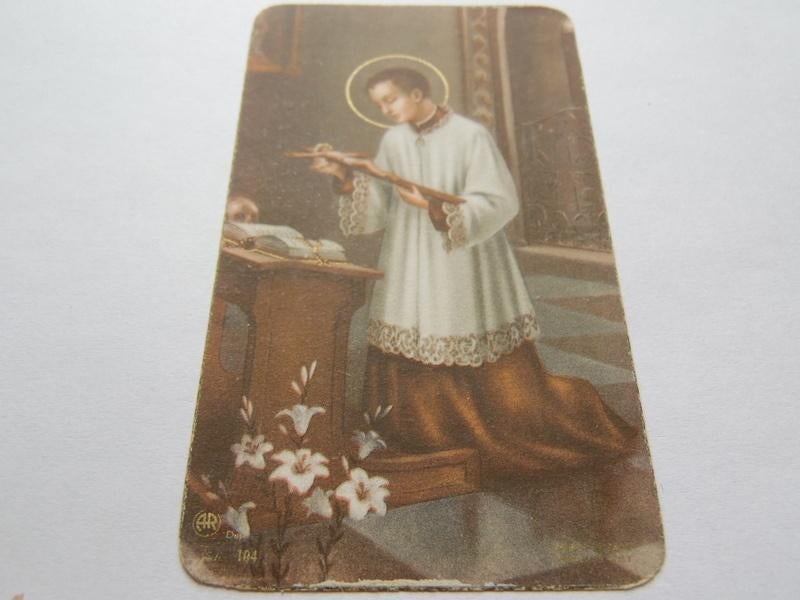 G13 * oud Heiligenprentje * Patroonheilige Aloysius Gonzaga, Ophalen of Verzenden