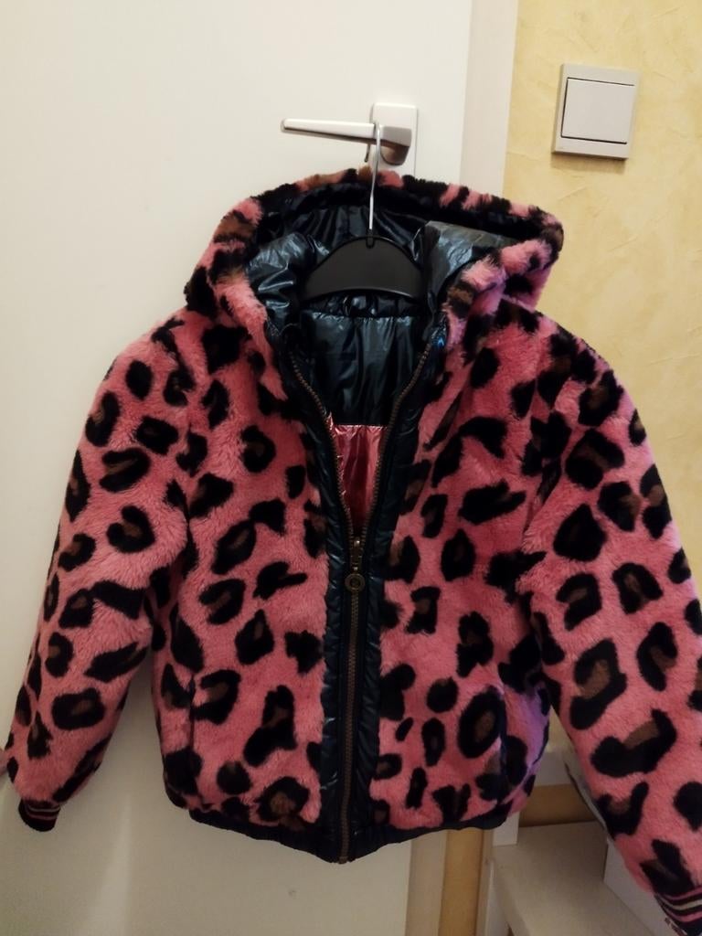 Manteau chaud rose et noir +/- 5 ans, Enlèvement, Comme neuf