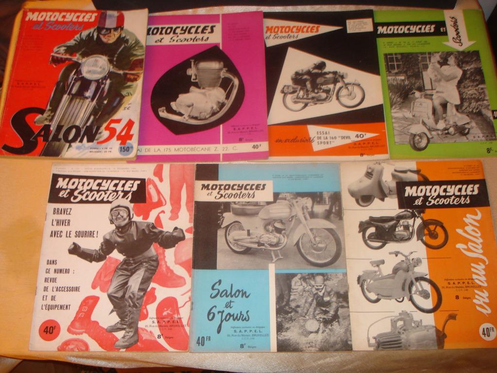 MOTOCYCLES Lot N°2 de 7 Anciennes Revues 1954, Livres, Enlèvement ou Envoi, Utilisé, Général