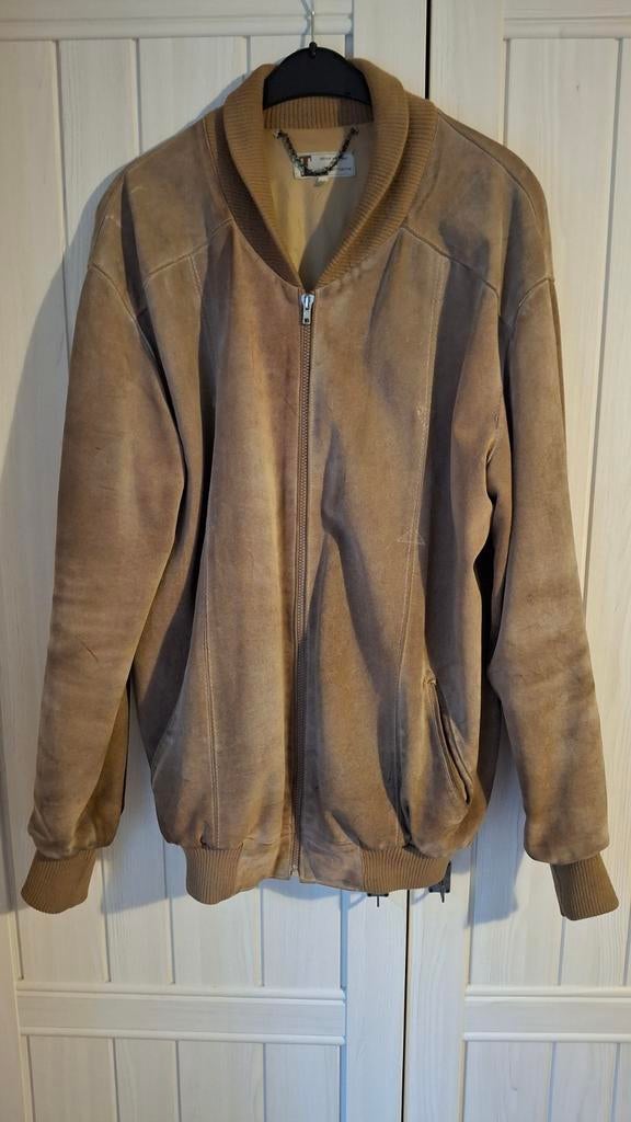 Louise Fontaine vintage suède jas voor heren, maat 56, Kleding | Heren, Beige, Maat 56/58 (XL), Ophalen of Verzenden, Autres