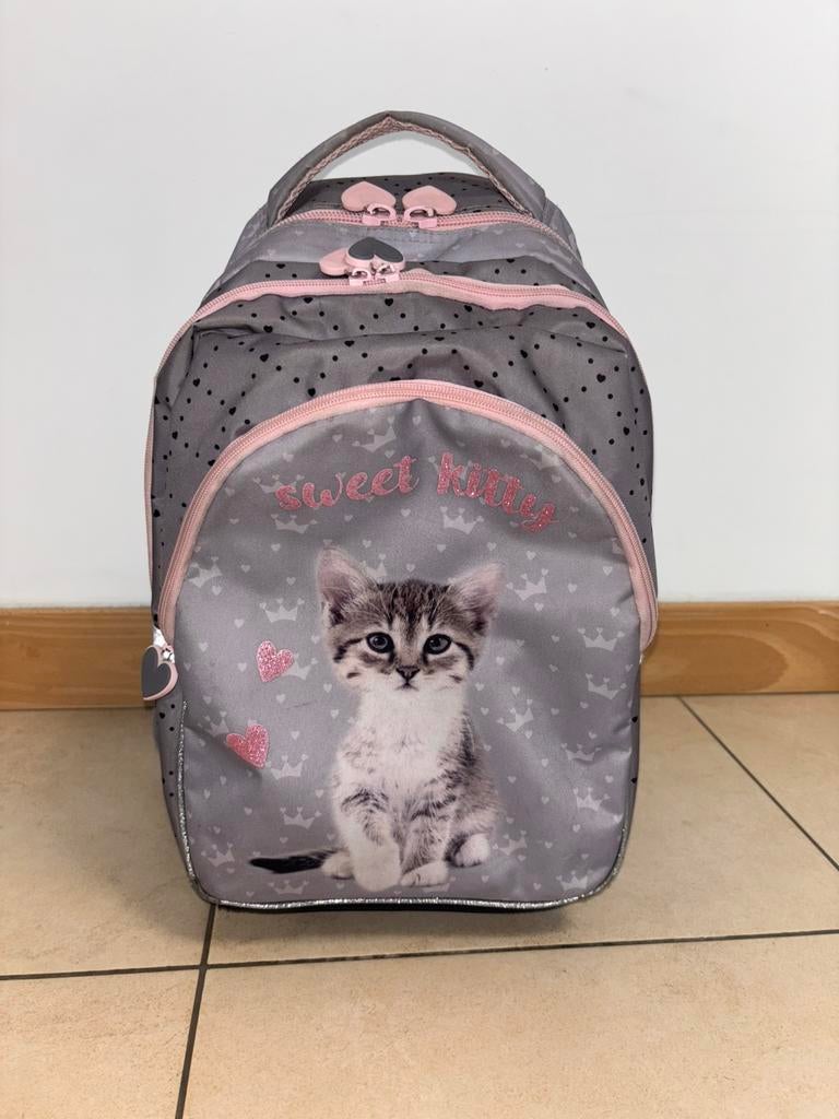 Cartable a roulette Chat, Bijoux, Sacs & Beauté, Sacs | Cartables, Enlèvement, Utilisé, Sac à dos
