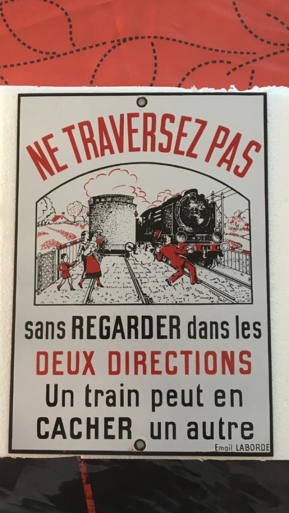 Plaque émaillée "Ne traversez pas" - émail Laborde, Verzamelen, Merken en Reclamevoorwerpen, Zo goed als nieuw, Reclamebord, Verzenden