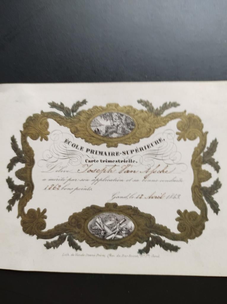 Trimsiteriele kaart 1862 litho  Gent, Antiek en Kunst, Ophalen of Verzenden