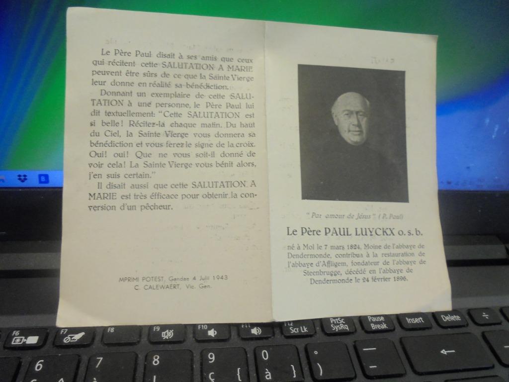 Le Père Paul Luyckx, Verzamelen, Ophalen of Verzenden, Gebruikt, Prent