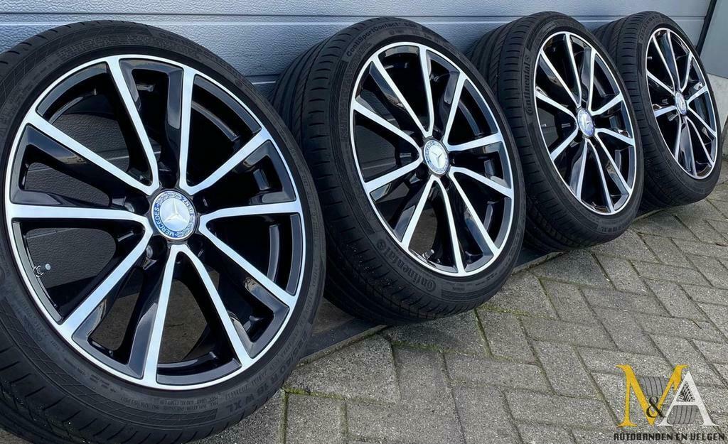 18 origineel Mercedes A B C CLA velgen + Continental zomerba, Pneus et Jantes, Enlèvement ou Envoi, Véhicule de tourisme, Pneus été