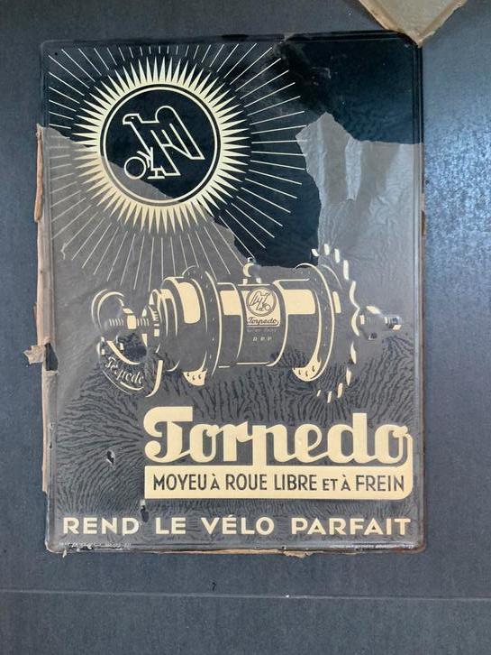 Plaque publicitaire originale en métal Torpedo 41x30 cm, Enlèvement ou Envoi, Comme neuf