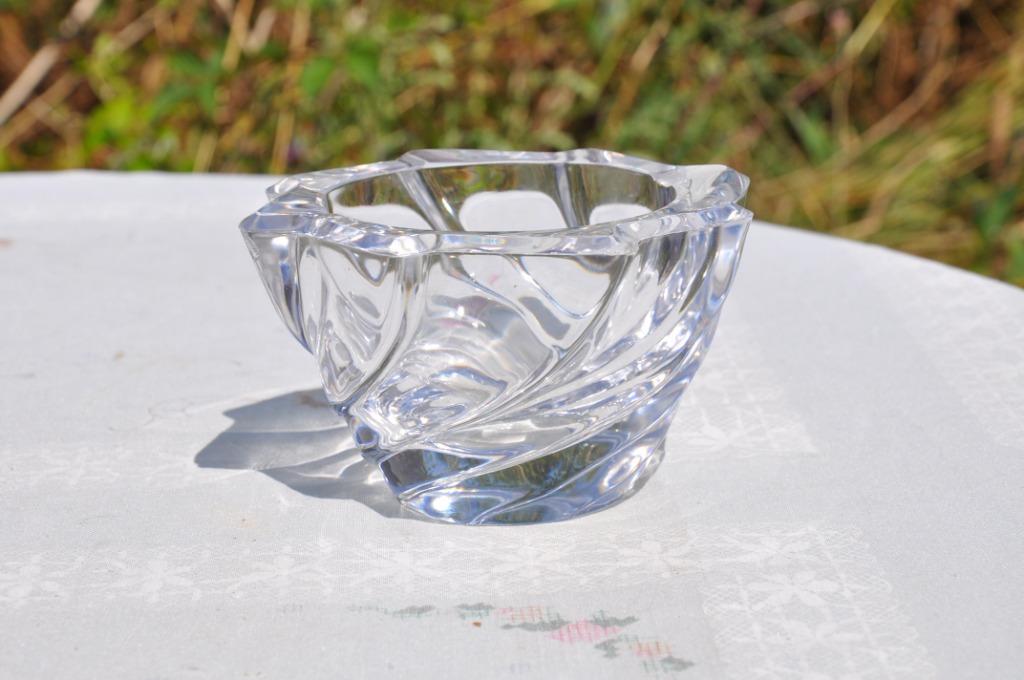 cendrier en cristal rond torsadé, Ophalen of Verzenden