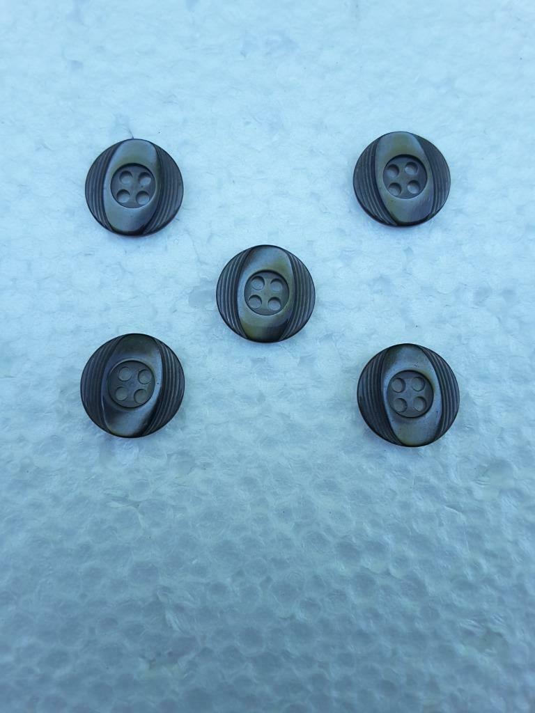 lot de 5 boutons 12 mm gris 4 trous  B52412, Enlèvement ou Envoi, Neuf, Bouton ou Boutons
