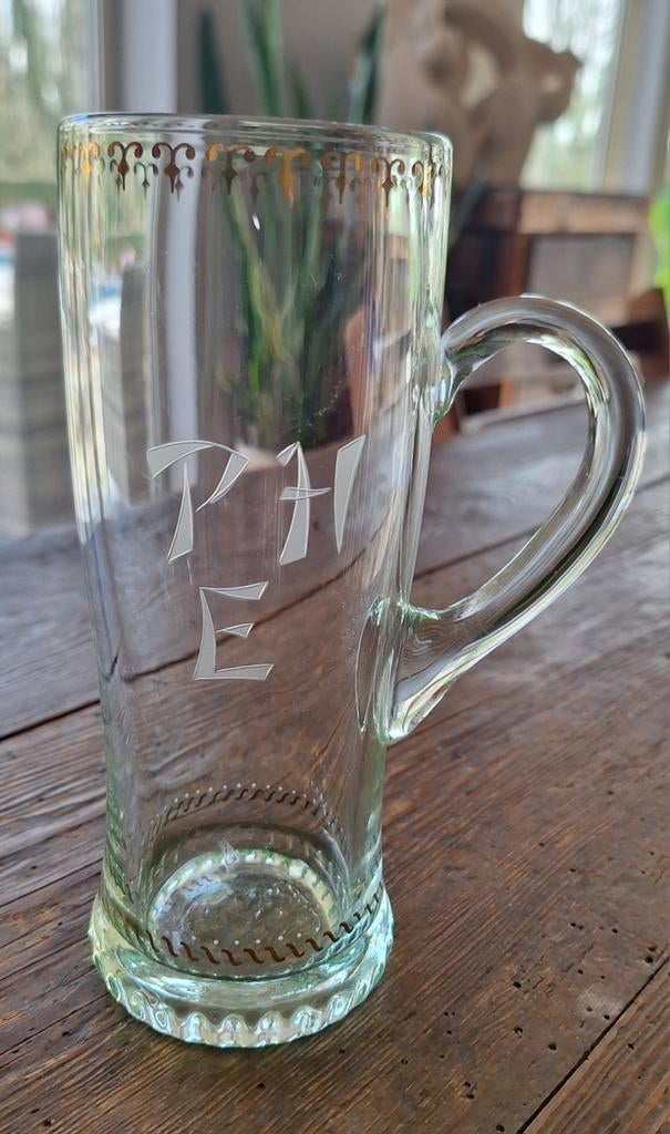 Oud bierglas PHE, Ophalen of Verzenden, Bierglas