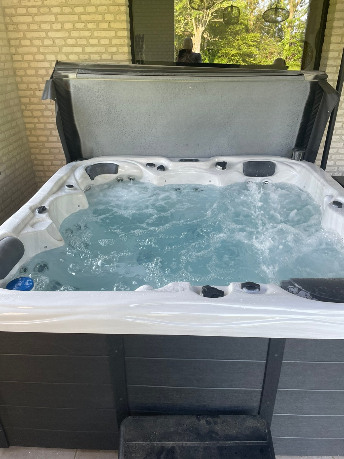 Jacuzzi Double Dutch 5p - 2 jaar oud - 212 x 212, Ophalen, Zo goed als nieuw