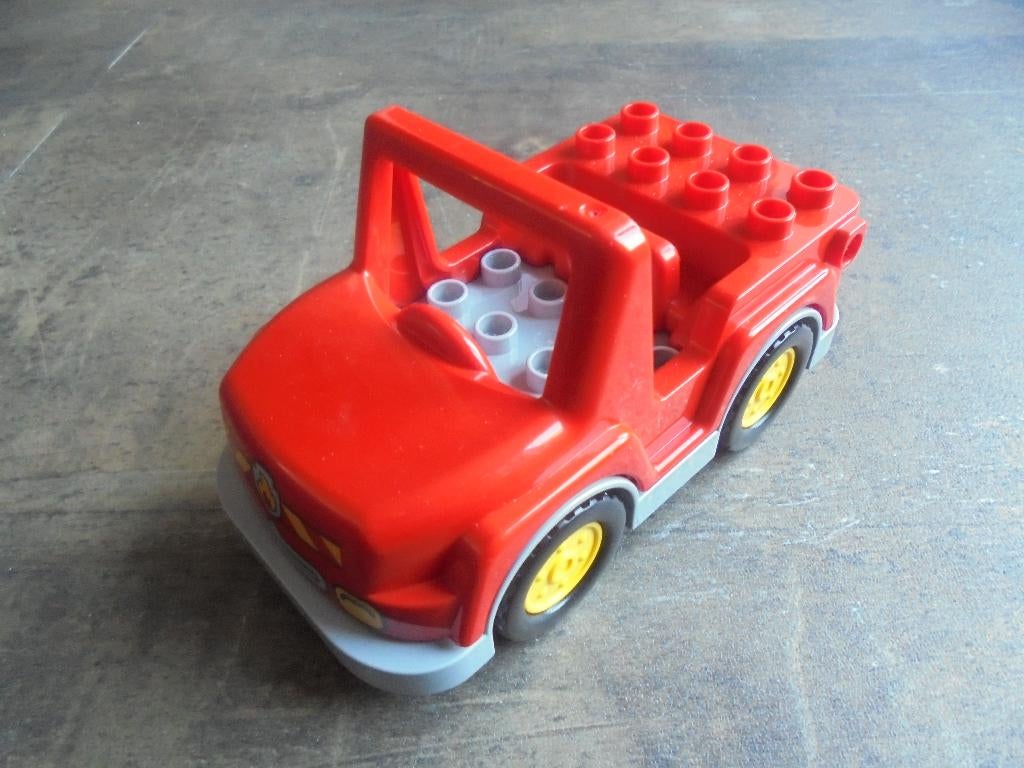 Lego Duplo Car Off Road & Fire Department Logo (zie foto's), Ophalen of Verzenden, Gebruikt, Losse stenen, Duplo