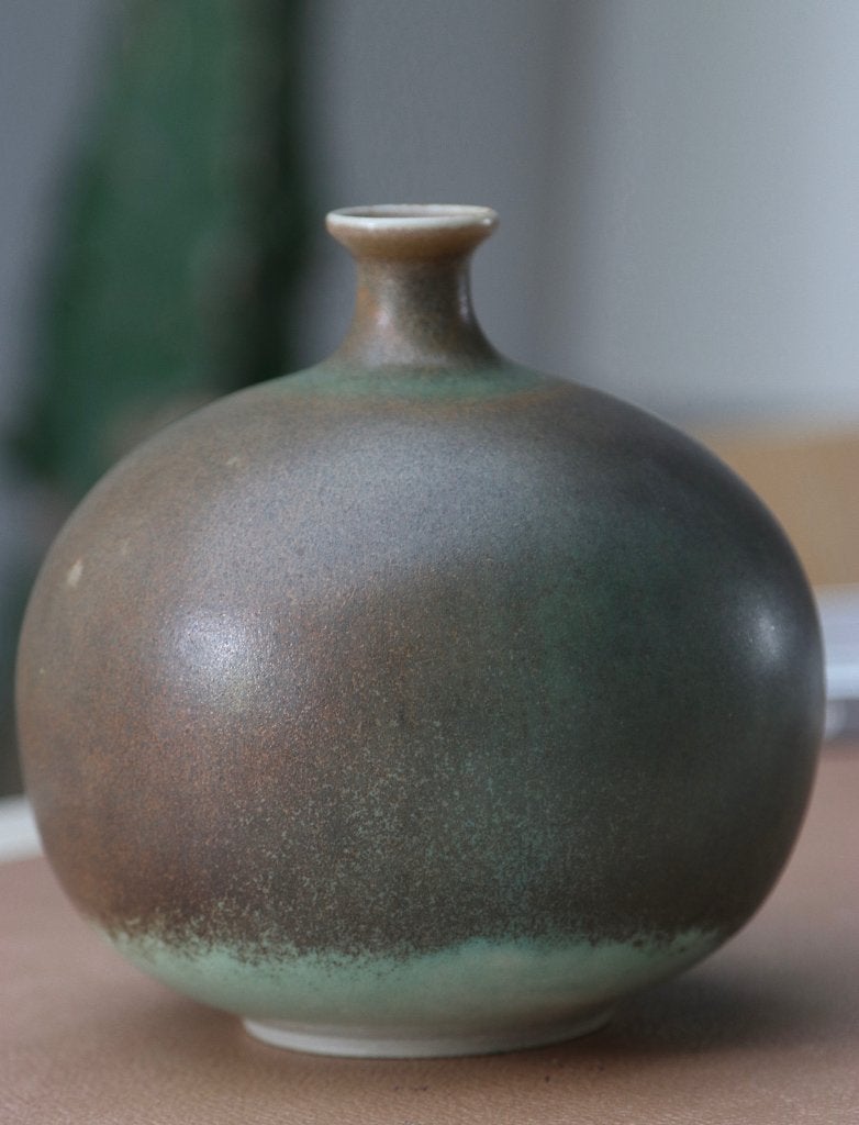 vase boule céramique Richard Owczarek Tournai vintage 1970, Enlèvement ou Envoi